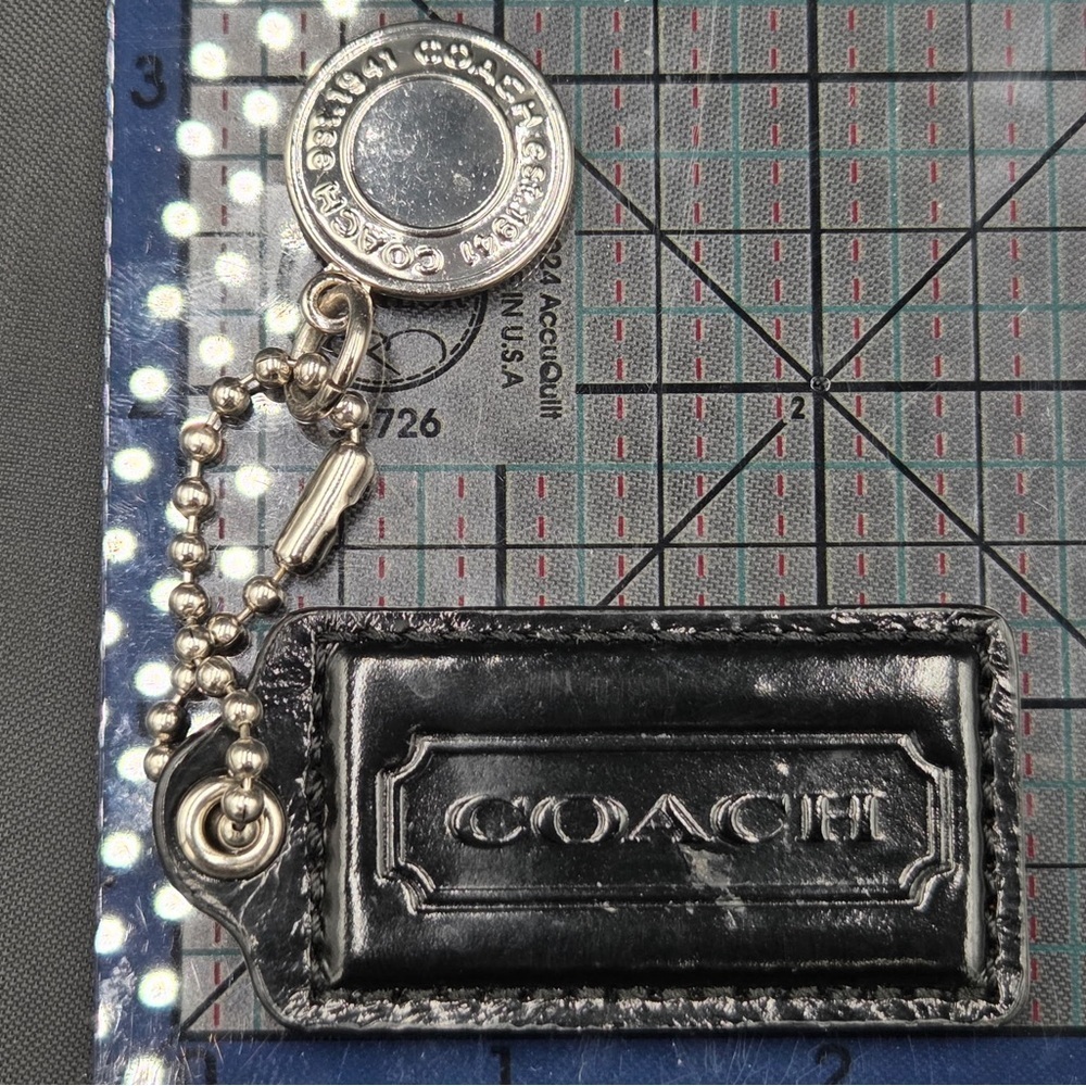 Coach Black Leather Hangtag